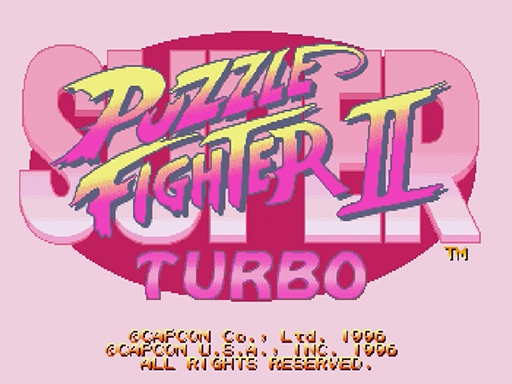 Super Puzzle Fighter II Turbo title screen for Sega Saturn